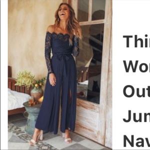 Hello Molly Things Work Out Jumpsuit Navy
